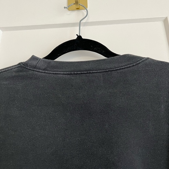 ANINE BING Ramona Leopard Graphic Distressed Sweatshirt Black Pink RARE - Picture 6 of 12